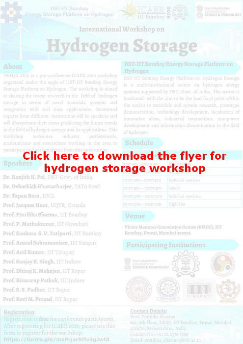 ICAER 2019 - H2 storage workshop